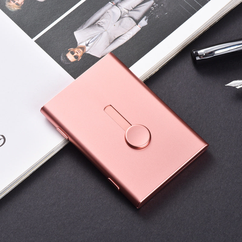 Hand push type light business card case