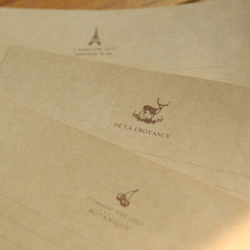 Vintage Kraft Paper Stationery Set 10 Sheet Set Plus 2 Small Notes
