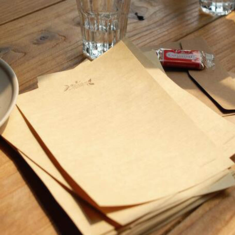 Vintage Kraft Paper Stationery Set 10 Sheet Set Plus 2 Small Notes
