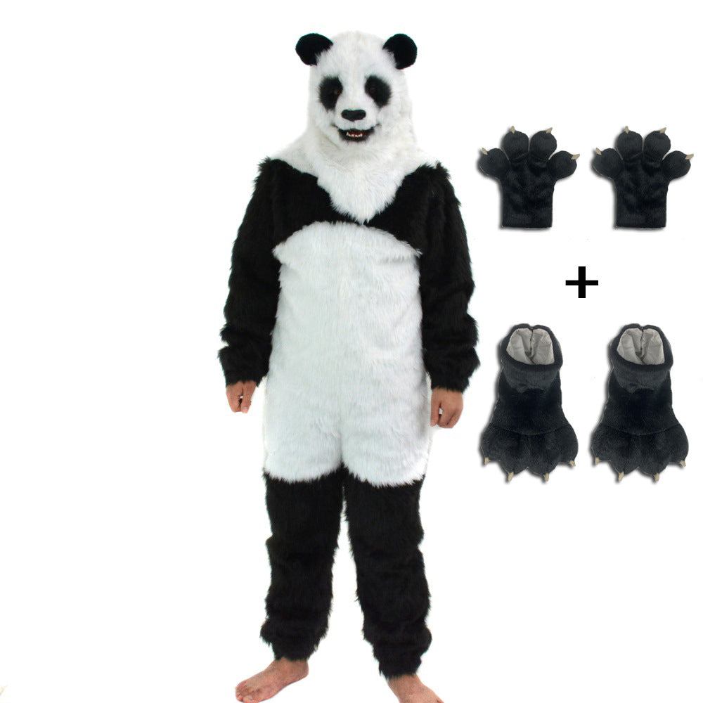Cute Panda Plush Suit Headgear With A Movable Mouth