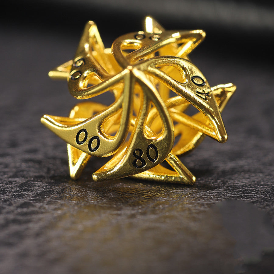 Brass Gold Leaf Cutout Board Game Digital Dice