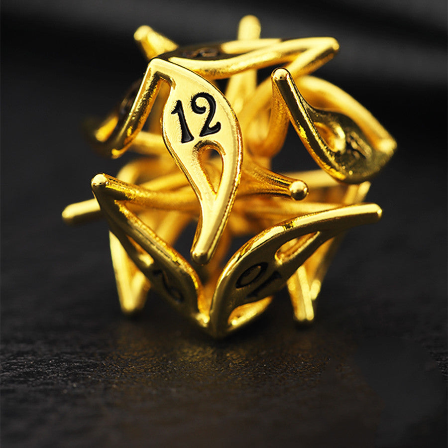 Brass Gold Leaf Cutout Board Game Digital Dice