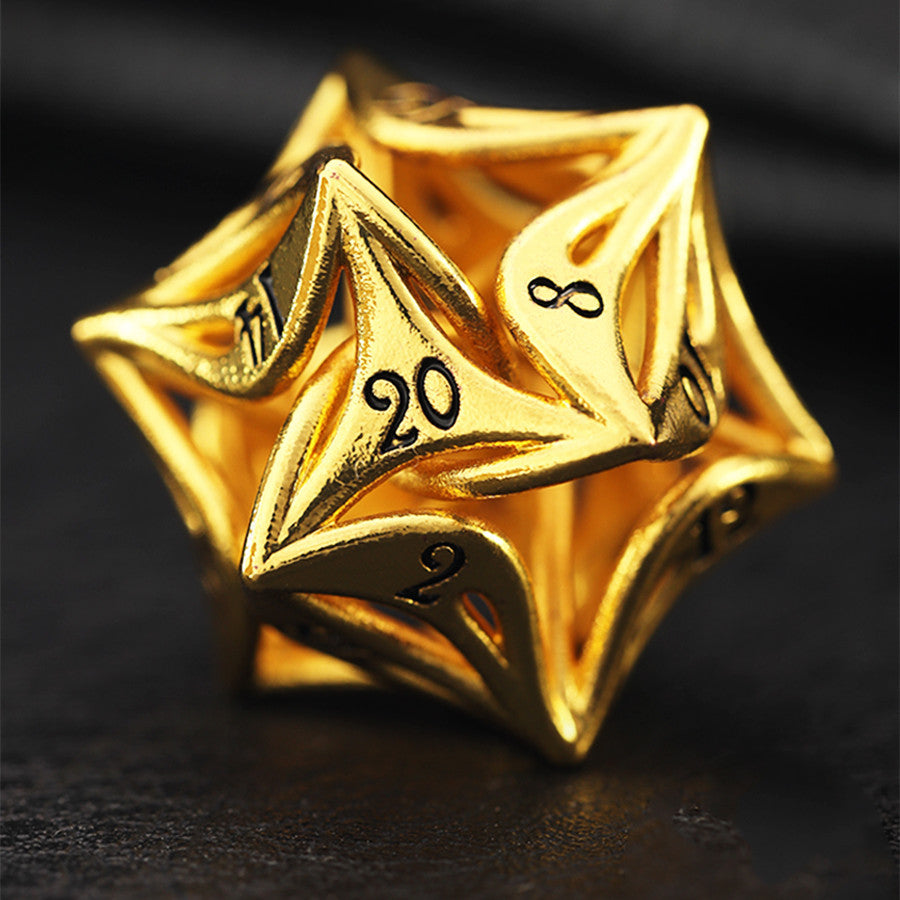 Brass Gold Leaf Cutout Board Game Digital Dice