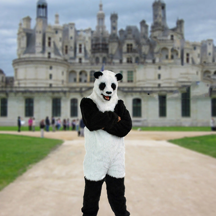 Cute Panda Plush Suit Headgear With A Movable Mouth
