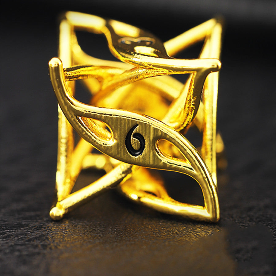 Brass Gold Leaf Cutout Board Game Digital Dice
