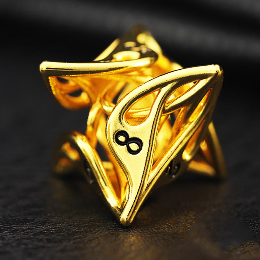 Brass Gold Leaf Cutout Board Game Digital Dice