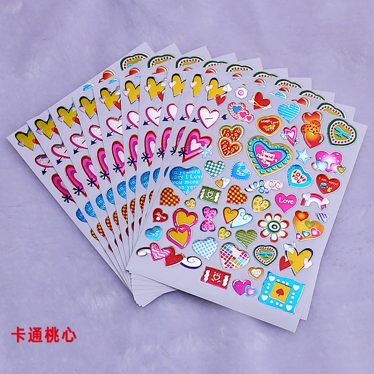 Heart Reward Stickers Gilding Waterproof Laser Plastic