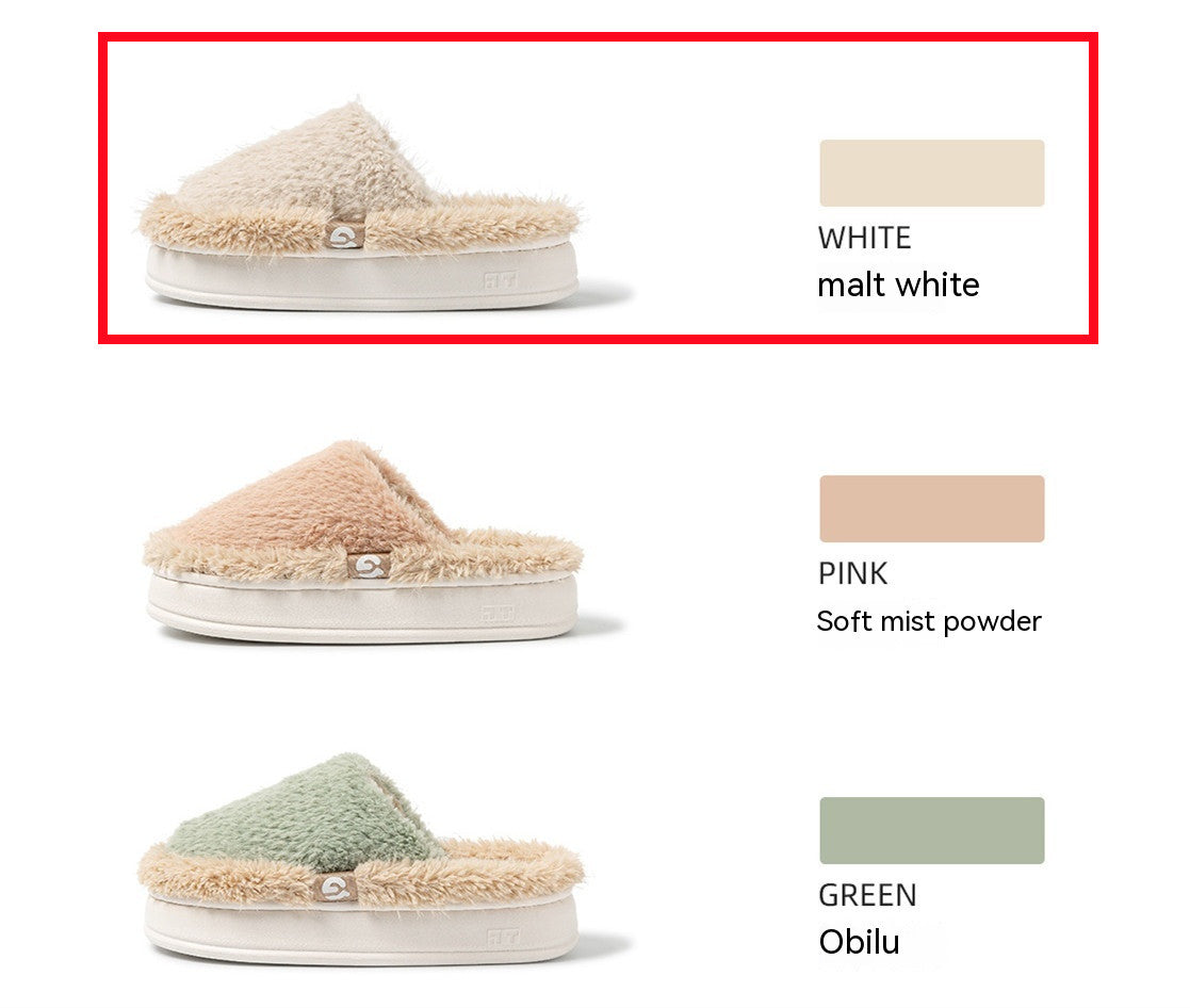 Plush Cotton Slippers Women's Home Soft Bottom Warm Keeping