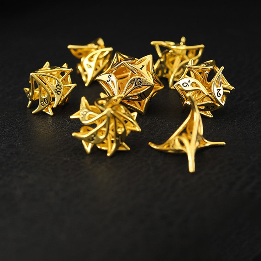 Brass Gold Leaf Cutout Board Game Digital Dice