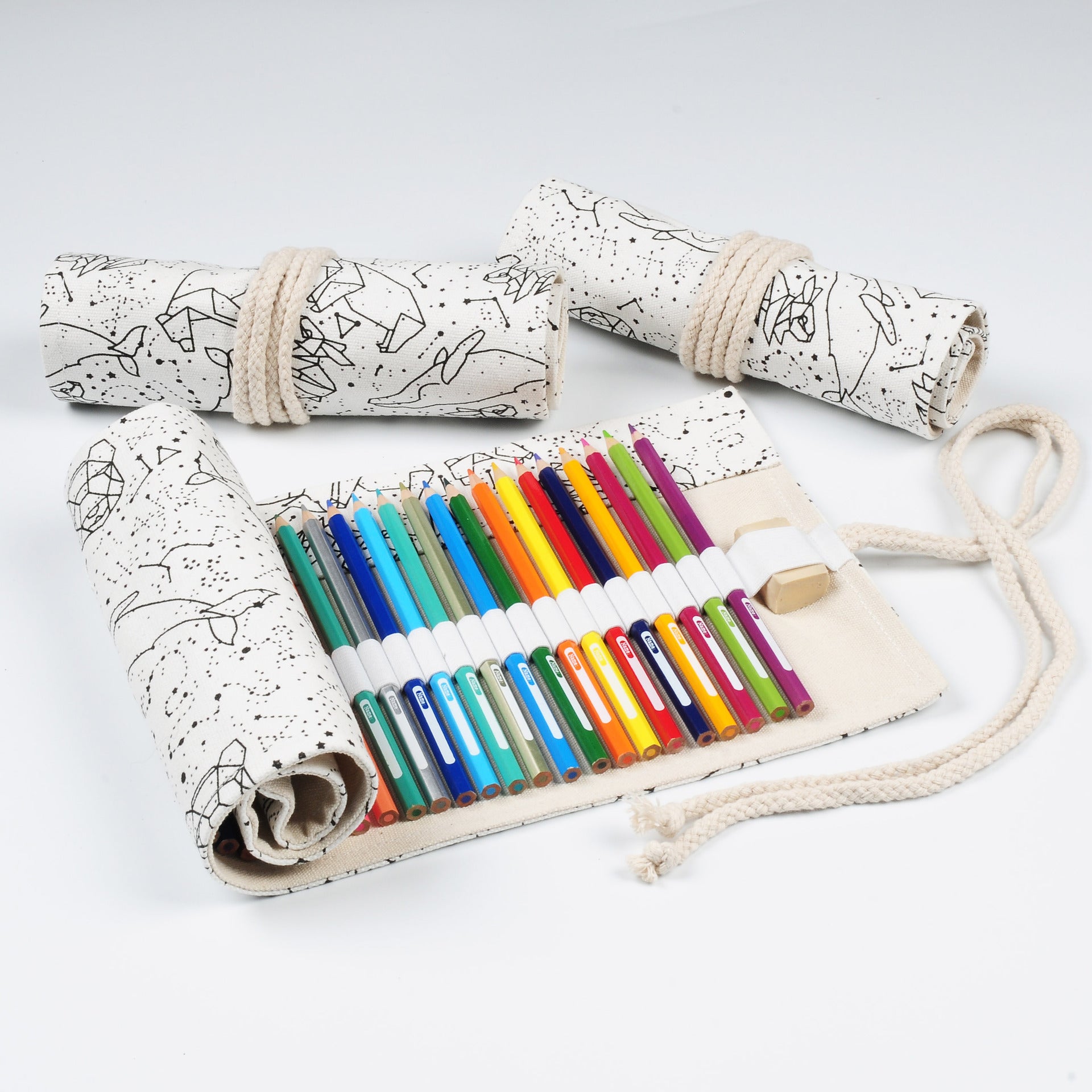 Creative Pencil Case Pencil Case Plain Starry Sky Pen Curtain Roll Pencil Case Color Lead Sketch