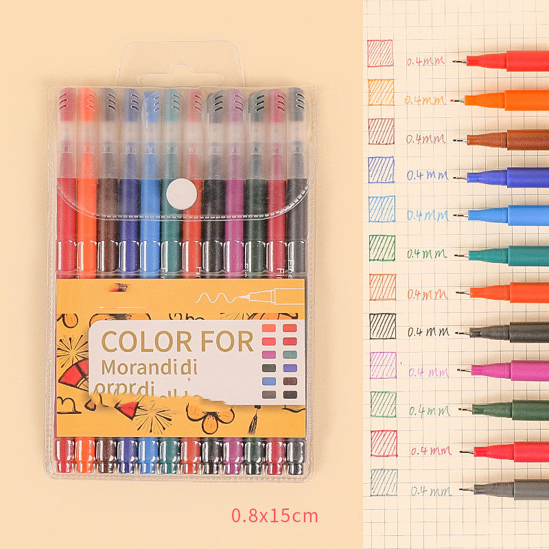 Set Of For Students To Take Notes With Korean Retro Colored Pens