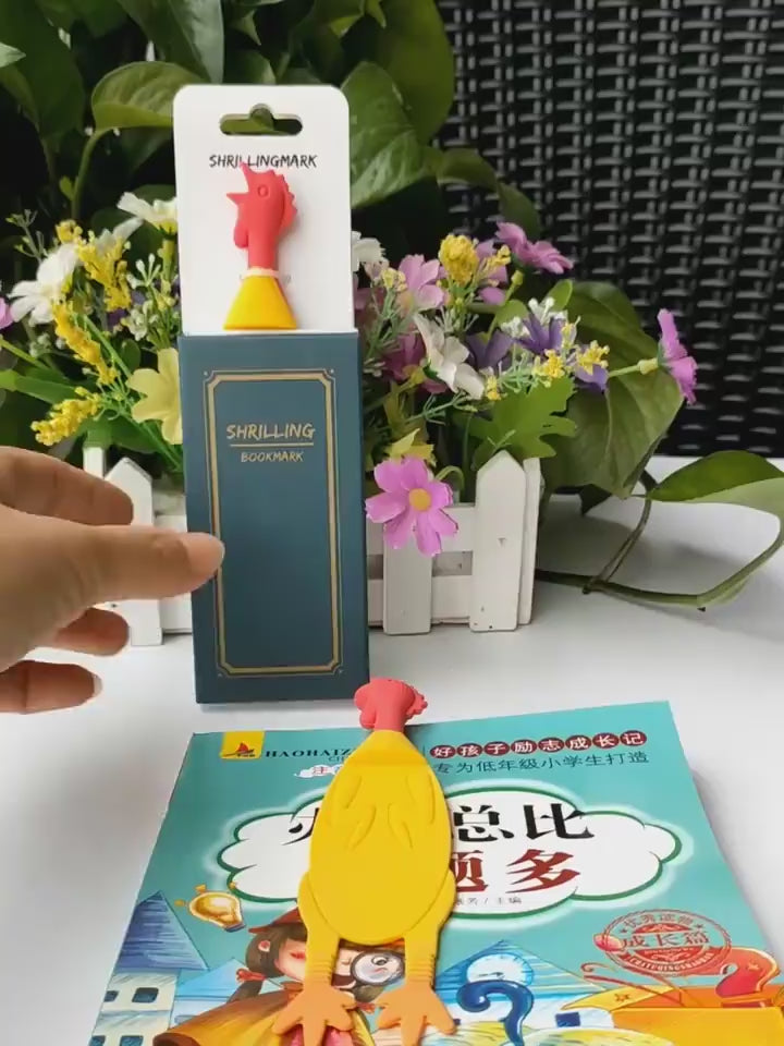 Creative Silicone Screaming Chicken Reading Bookmark