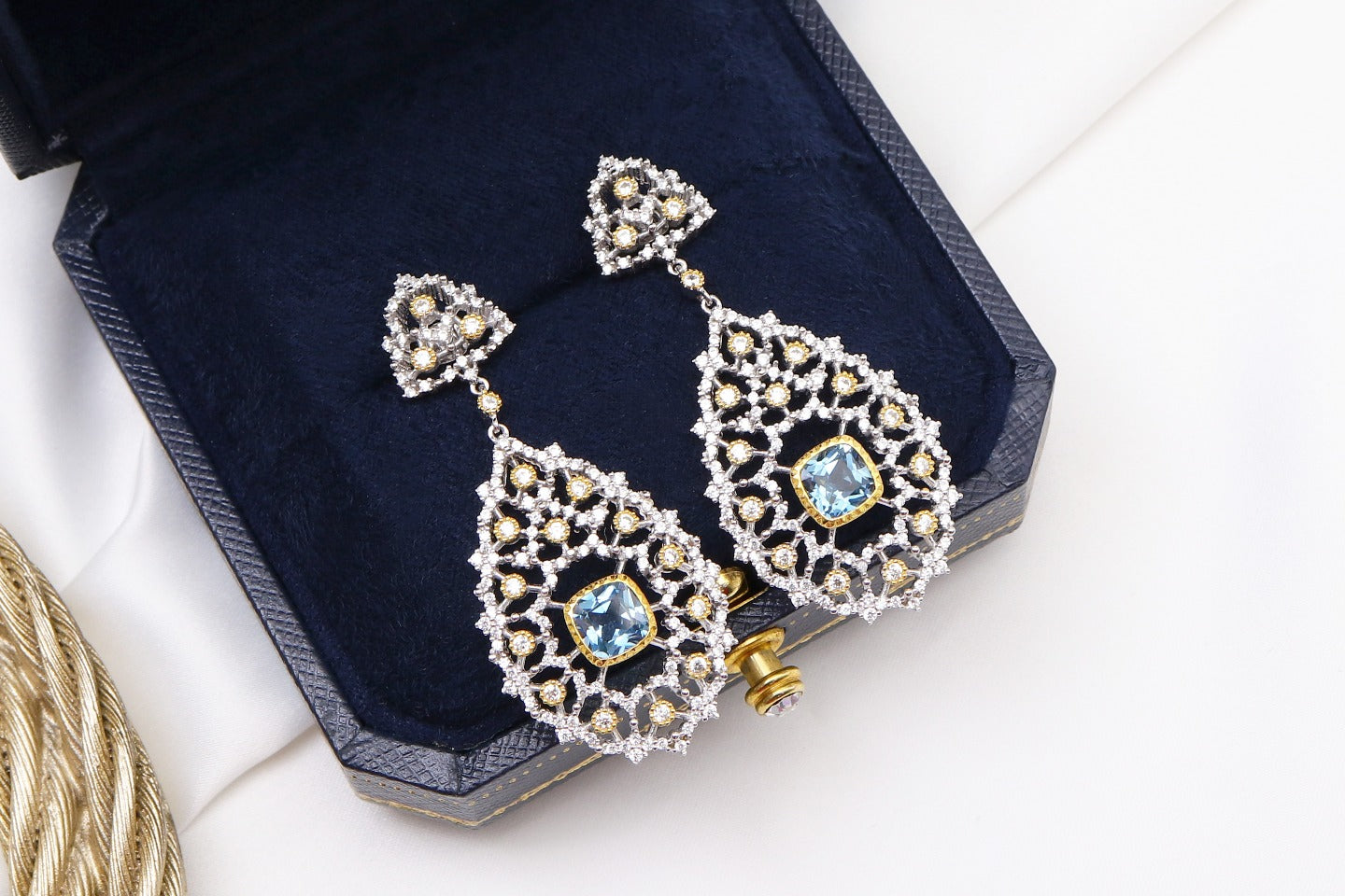 Luxury Custom 925 Silver Blue Luxury Earrings