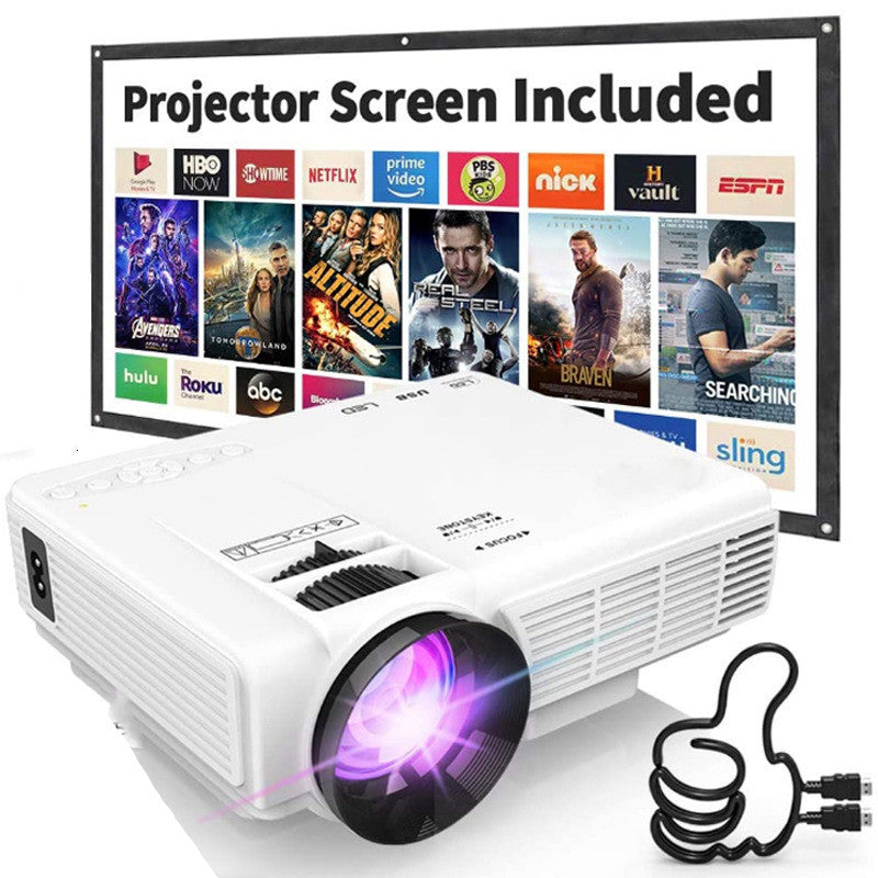 The Projector Is a Small Mini Home Theater 1080p Hd Portable Projector Computer