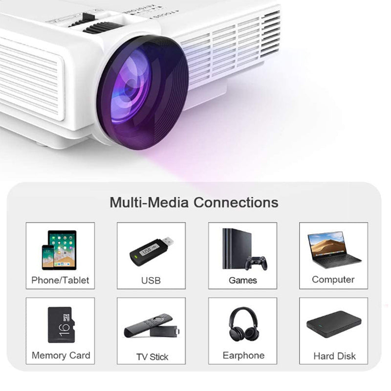 The Projector Is a Small Mini Home Theater 1080p Hd Portable Projector Computer