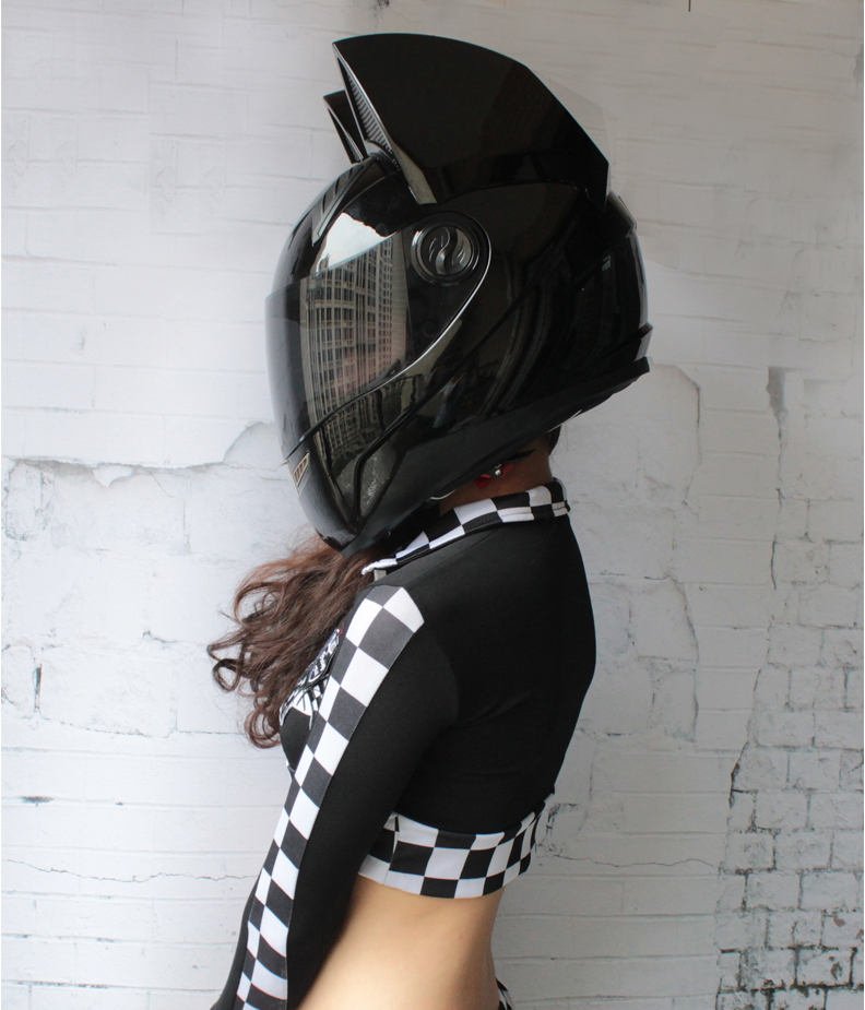 Full Helmet Locomotive Headless Rider Personality Cat Ears Full Cover