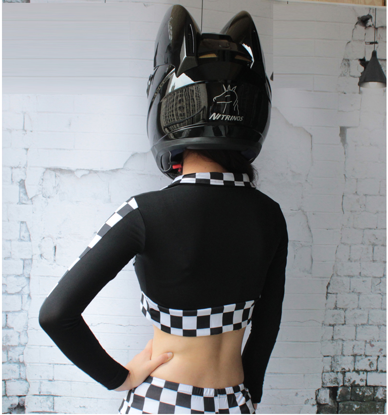 Full Helmet Locomotive Headless Rider Personality Cat Ears Full Cover