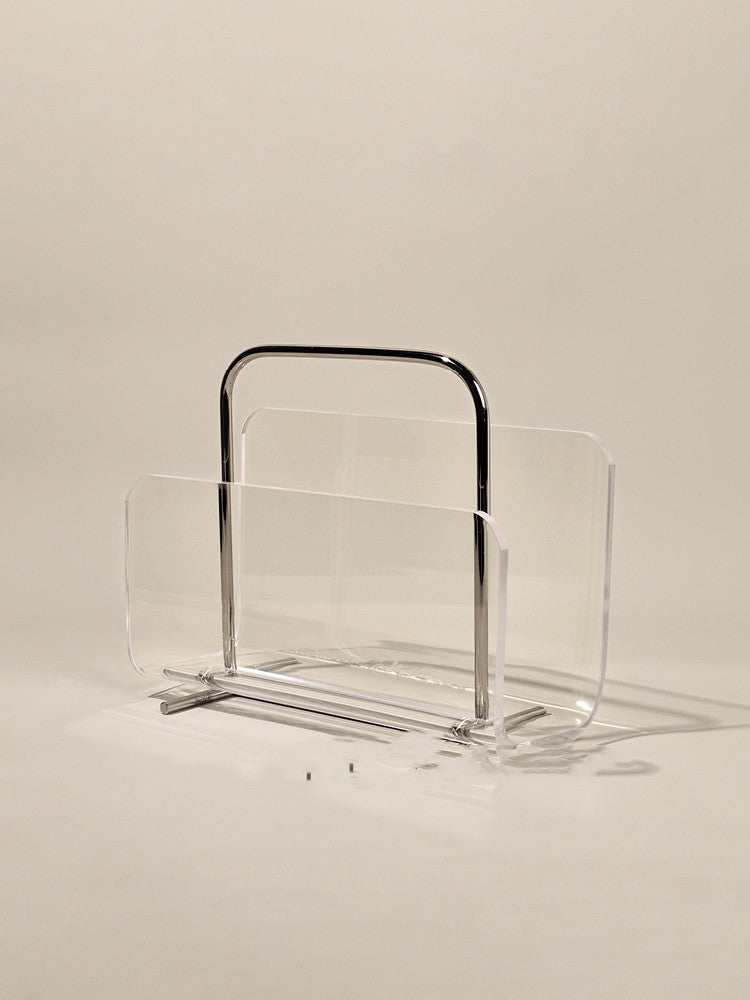 A Simple Luxury Acrylic Metal Bookshelf Model Room