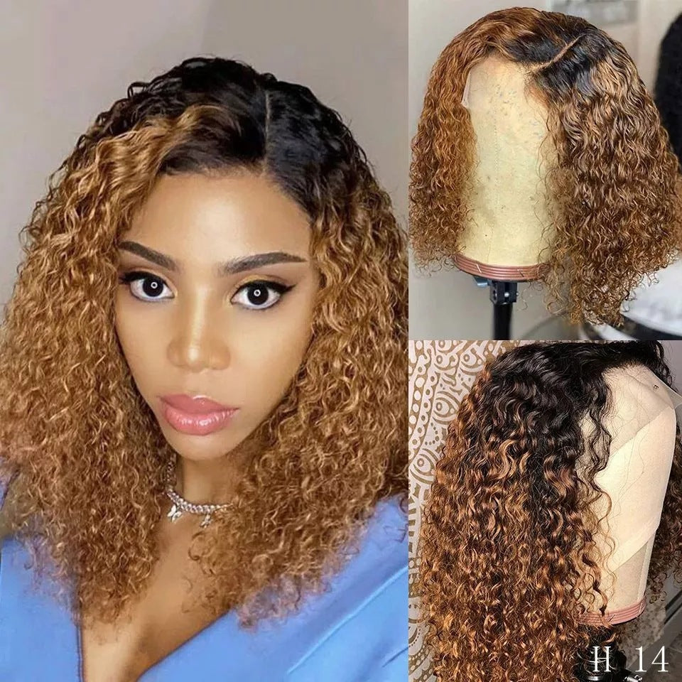 Side Part  Bob Wavy Ombre Lace Wig