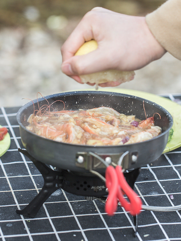 Alocs Medical Stone Color Non-stick Pan Household Outdoor Folding Small Single Pan Frying Pan Non-stick Pan Frying Pan