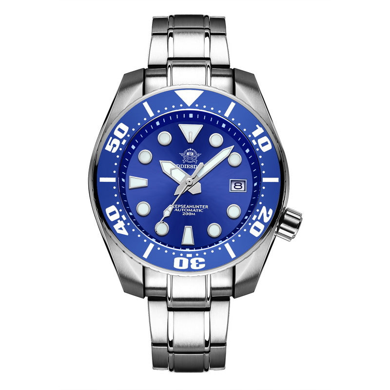 Shi Fully Automatic Mechanical Luminous Waterproof Steel Watch