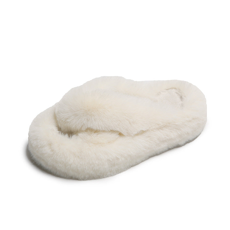 Women's Non-slip Thick-soled Cross Cotton Slippers