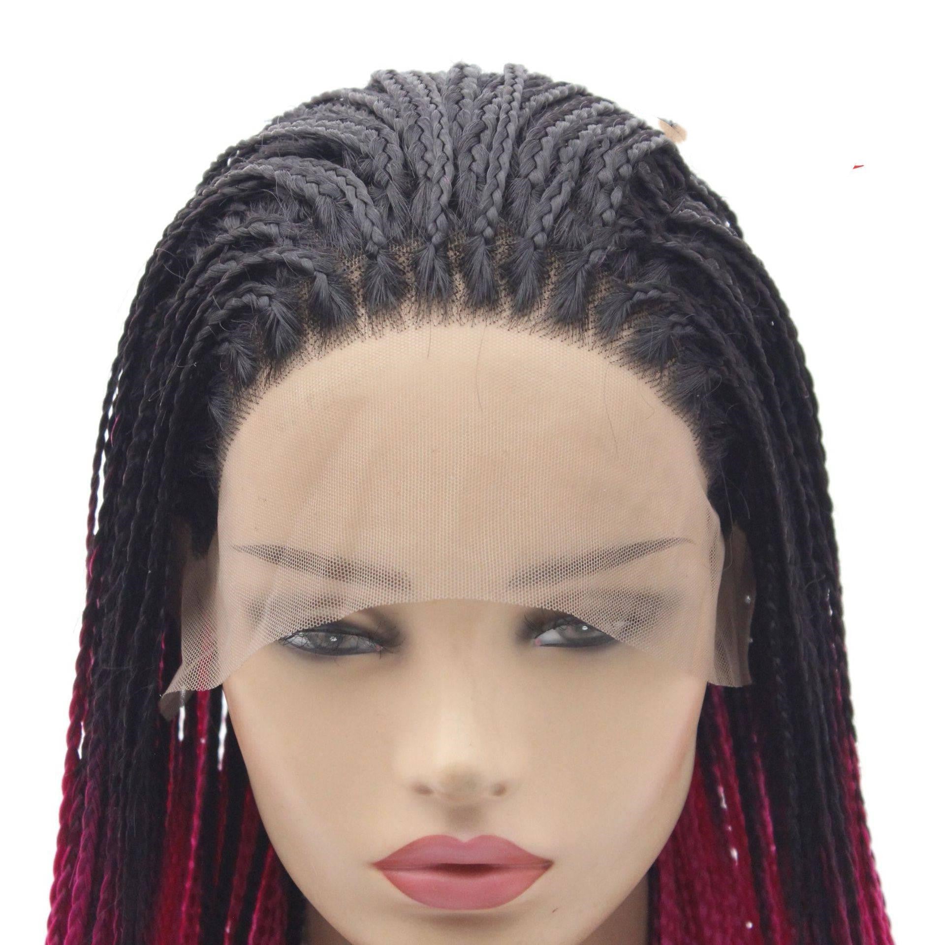 European Ladies Double Braided Wig Purple