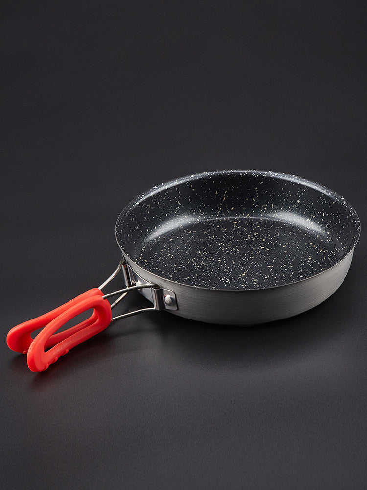 Alocs Medical Stone Color Non-stick Pan Household Outdoor Folding Small Single Pan Frying Pan Non-stick Pan Frying Pan