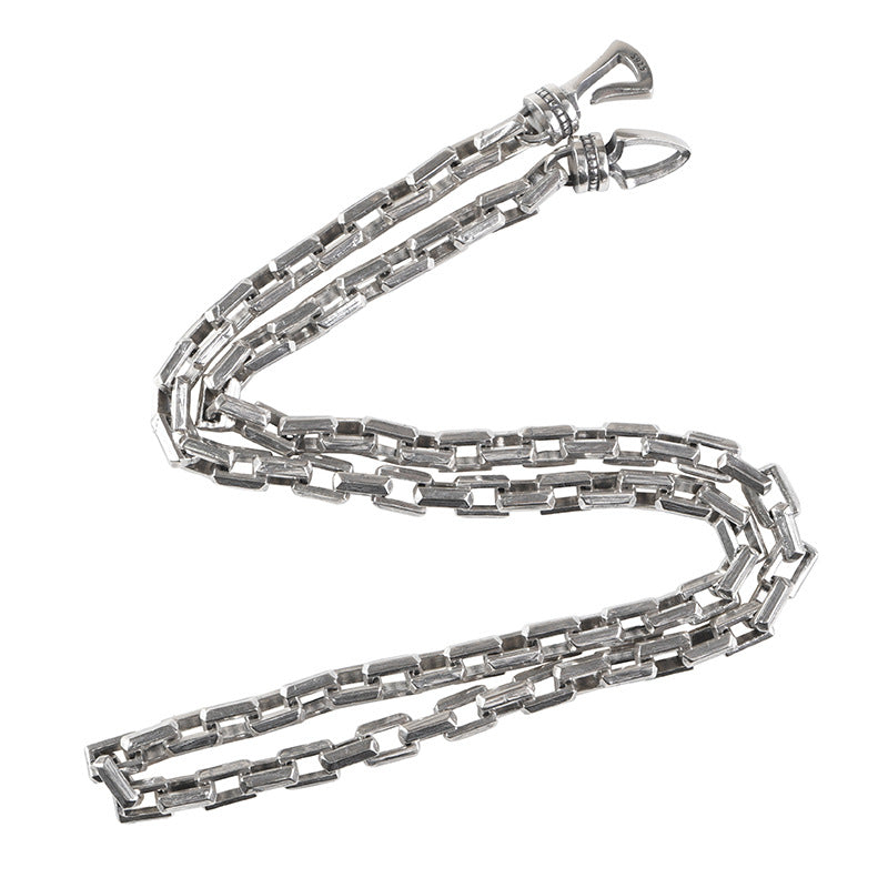 S925 Silver Antique Finish Chain Punk Thick Type Necklace