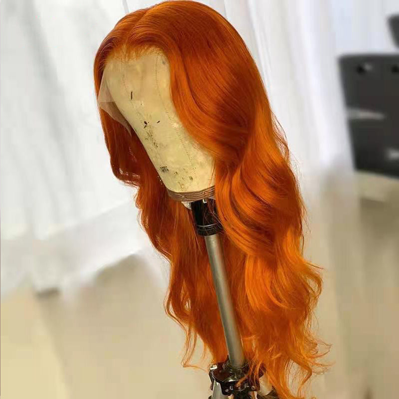 European And American Dark Orange Wig Hair Set Smooth Hair